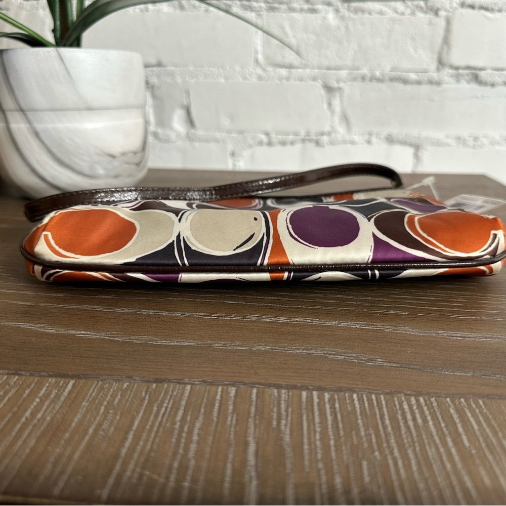 Coach Ashley Scarf Print Signature Logo Satin Shoulder Wallet - Picture 5 of 8